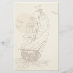 Vintages Segelboot Briefpapier