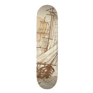 Vintages Segelboot Skateboard