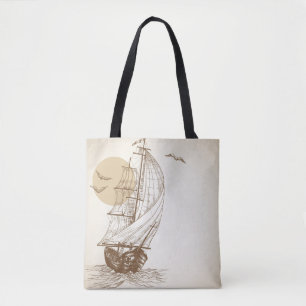Vintages Segelboot Tasche