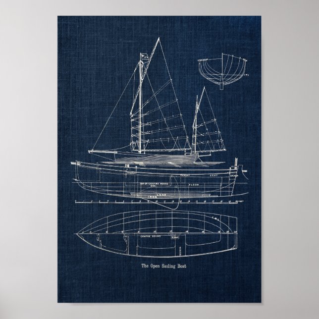 Vintages Segelbootkonzept Nr.1 Poster (Vorne)