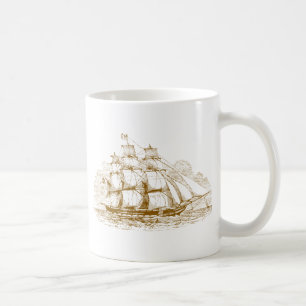 Vintages Segeln-Schiff Kaffeetasse