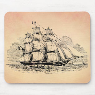 Vintages Segeln-Schiff Mousepad