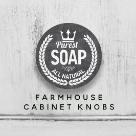 Vintages Seifenlogo in der Keramik des Badezimmers Keramikknauf