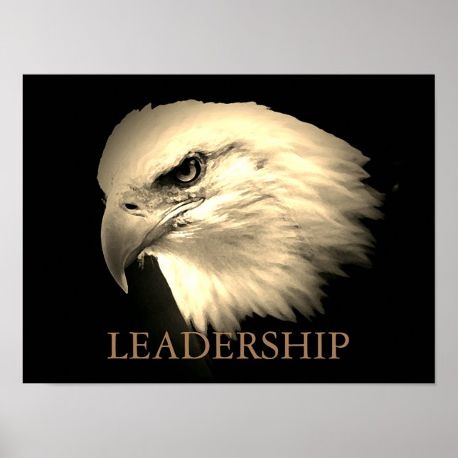 Vintages Sepia Motivierend Leadership Eagyes Poster (Vorne)