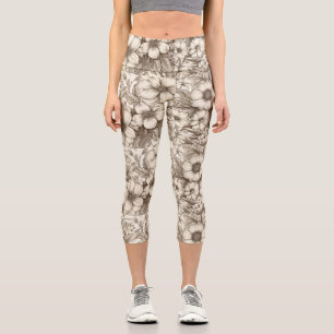 Vintages Sepia-Muster (13) Capri Leggings