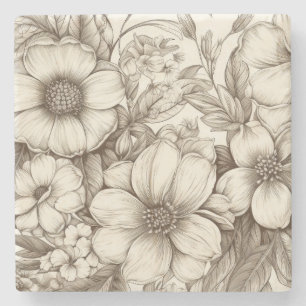 Vintages Sepia-Muster (13) Steinuntersetzer