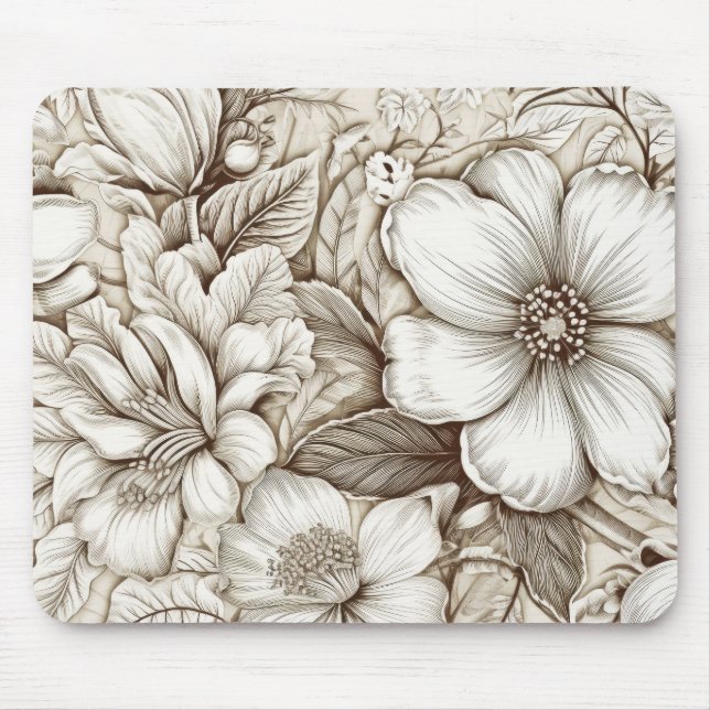 Vintages Sepia-Muster (15) Mousepad (Vorne)