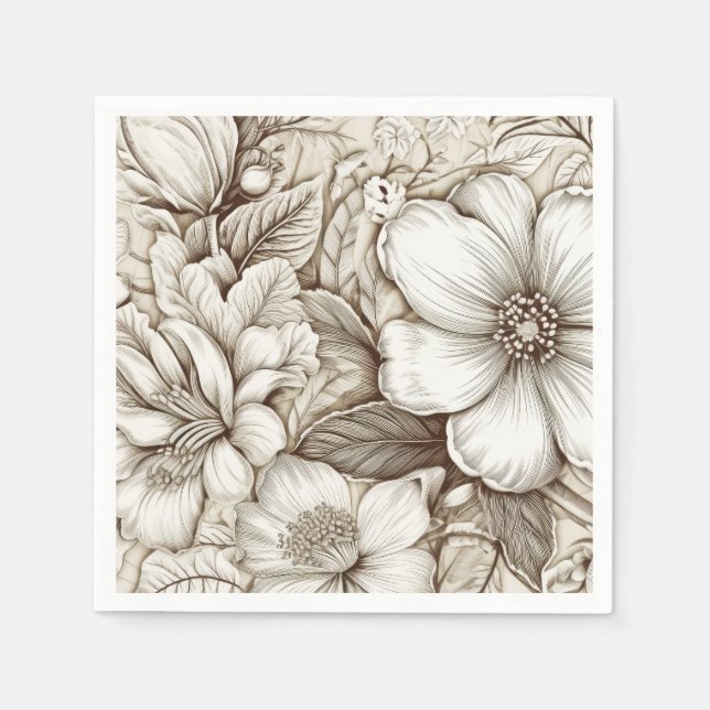 Vintages Sepia-Muster (15) Serviette (Vorderseite)