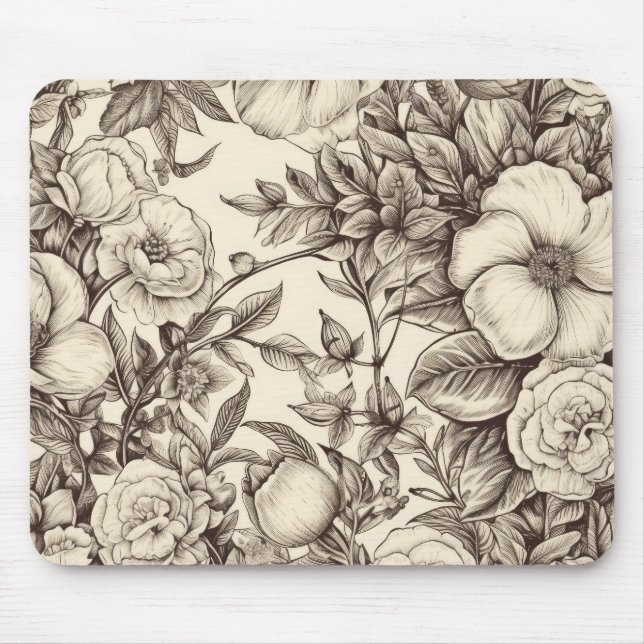 Vintages Sepia-Muster (2) Mousepad (Vorne)
