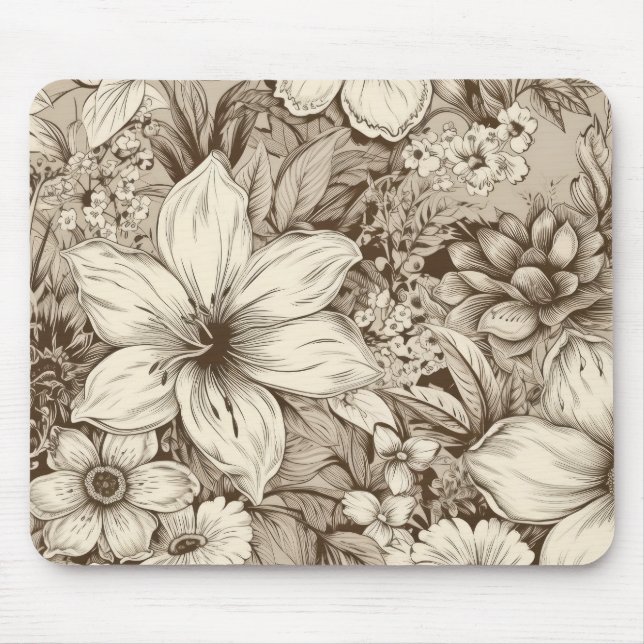 Vintages Sepia-Muster (3) Mousepad (Vorne)