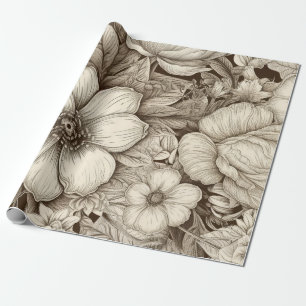 Vintages Sepia-Muster (4) Geschenkpapier