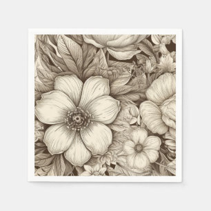 Vintages Sepia-Muster (4) Serviette