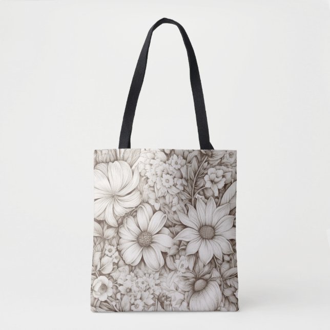 Vintages Sepia-Muster (5) Tasche (Vorderseite)