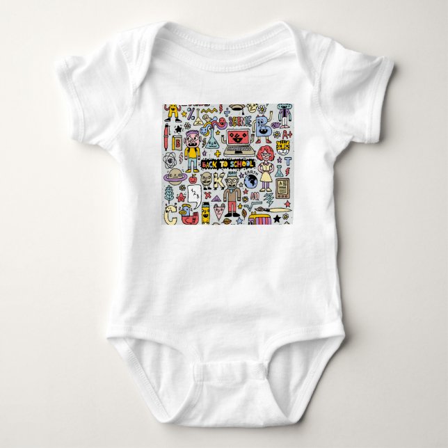 Vintages Set an der Doodle School Baby Strampler (Vorderseite)