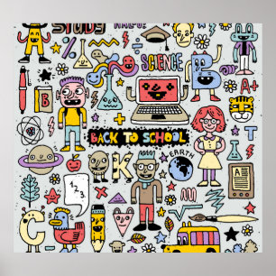 Vintages Set an der Doodle School Poster