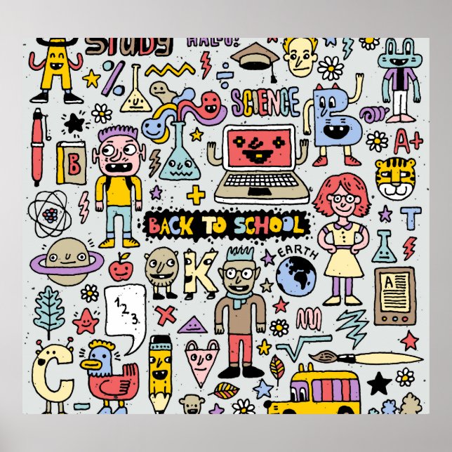 Vintages Set an der Doodle School Poster (Vorne)