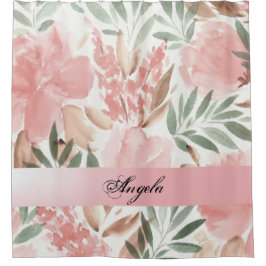Vintages Shabby Chic Aquarellfarben-Blume Duschvorhang