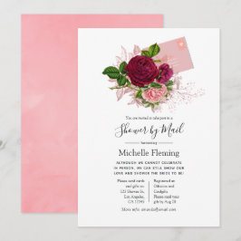 Vintages Shabby-Chic Baby oder Brautparty per Post Einladung