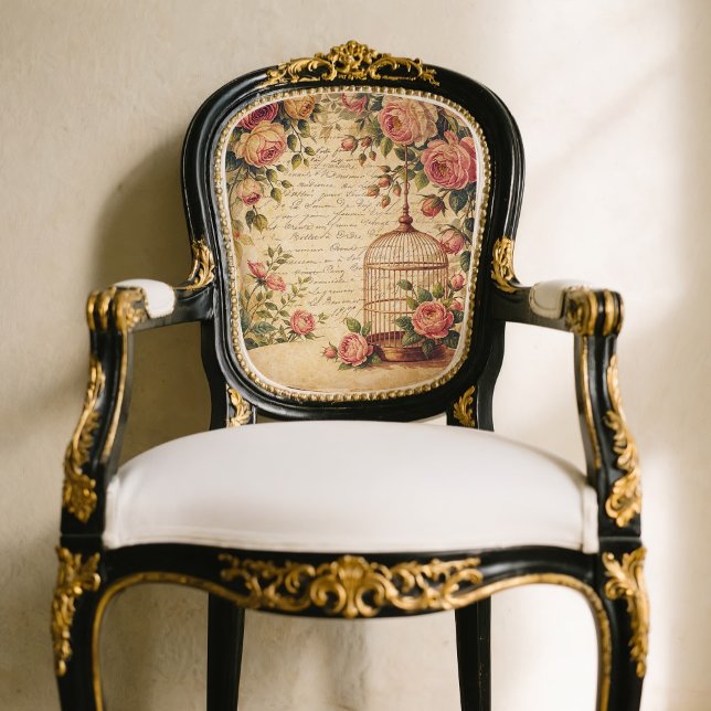 Vintages Shabby Chic Birdcage-Gewebe oder Dekoupag Seidenpapier (This is a mockup, you design may appear larger/smaller on your decoupage piece.)