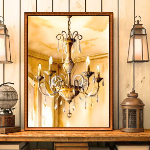 Vintages Shabby Chic Chandelier Wall Art Poster