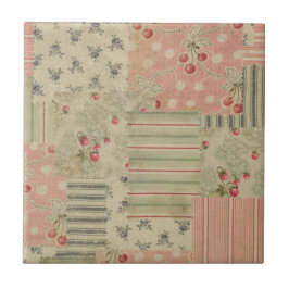 Vintages Shabby Chic Cherry Blumendekoupage Fliese