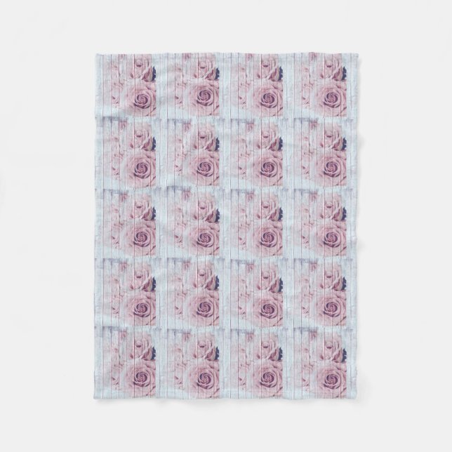 Vintages Shabby Chic Dusky Roses Fleecedecke (Vorderseite)
