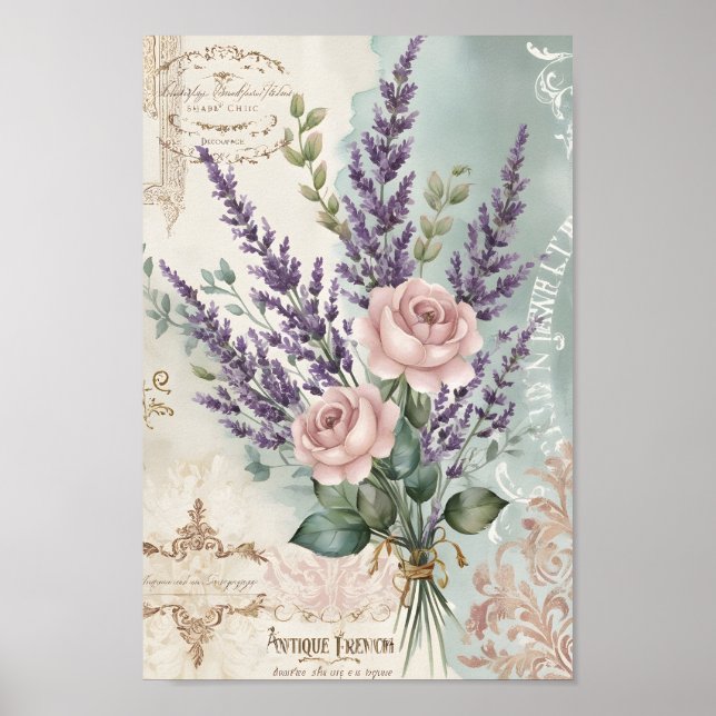 Vintages Shabby Chic Entdeckungsreise nach Frankre Poster (Vorne)