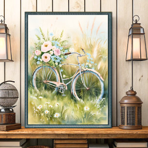 Vintages Shabby Chic Fahrradweg Kunst, Dichtung un Poster
