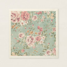 Vintages Shabby Chic floral aquamarin rosa mädchen