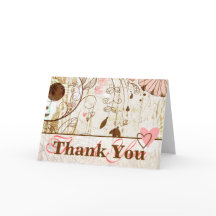 Vintages Shabby Chic floral Dankeschön Karte
