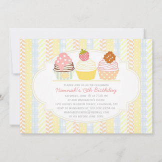 Vintages Shabby & Chic Niedlich Cupcake Party Einladung