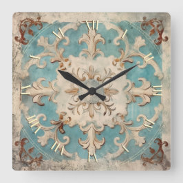 Vintages Shabby Chic Quadratische Wanduhr