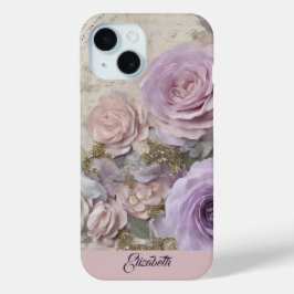 Vintages Shabby Chic Rosa Personalisierter Name Case-Mate iPhone Hülle