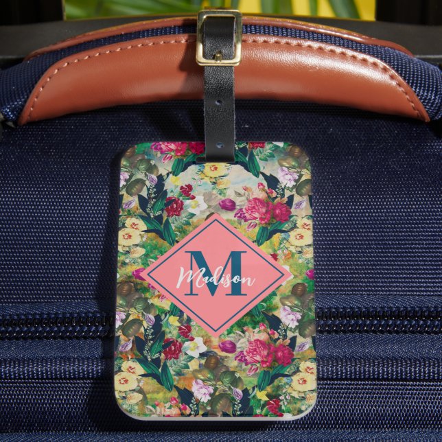 Vintages Shabby Chic Rose Gepäckanhänger (Vorderseite Insitu 2)