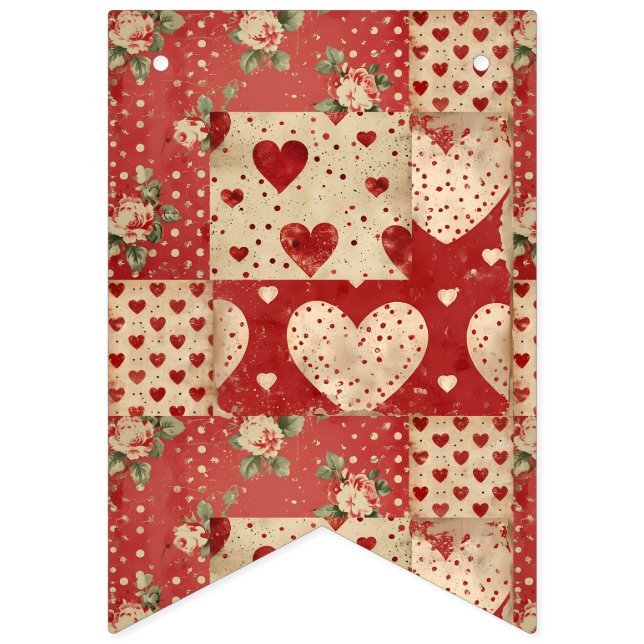 Vintages Shabby Chic Wimpelkette (Erste Fahne)