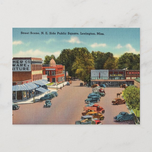 Vintages Shopping in Lexington, Mississippi Postkarte (Vorderseite)