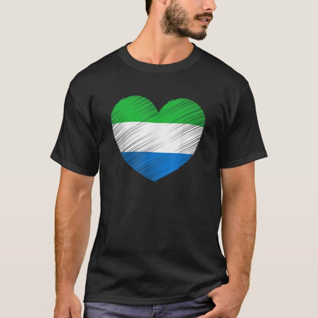 Vintages Sierra Leone - Sierra Leone - Flaggenhoch T-Shirt (Vorderseite)
