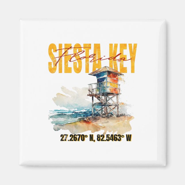Vintages Siesta Key Florida Beach Magnet (Vorne)
