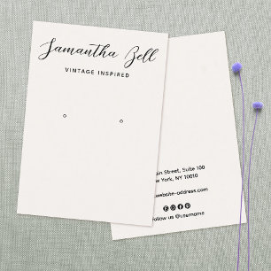 Vintages Signaturskript Ivory Earring Juwelier Visitenkarte