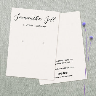 Vintages Signaturskript Ivory Earring Juwelier Visitenkarte