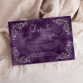 Vintages Silber Lila Aquarellfarben Begleitkarte