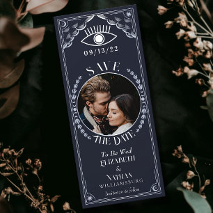 Vintages Silver Tarot Card Foto Save the Date Einladung