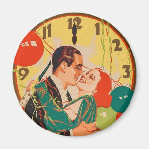 Vintages Silvesterpaar Magnet