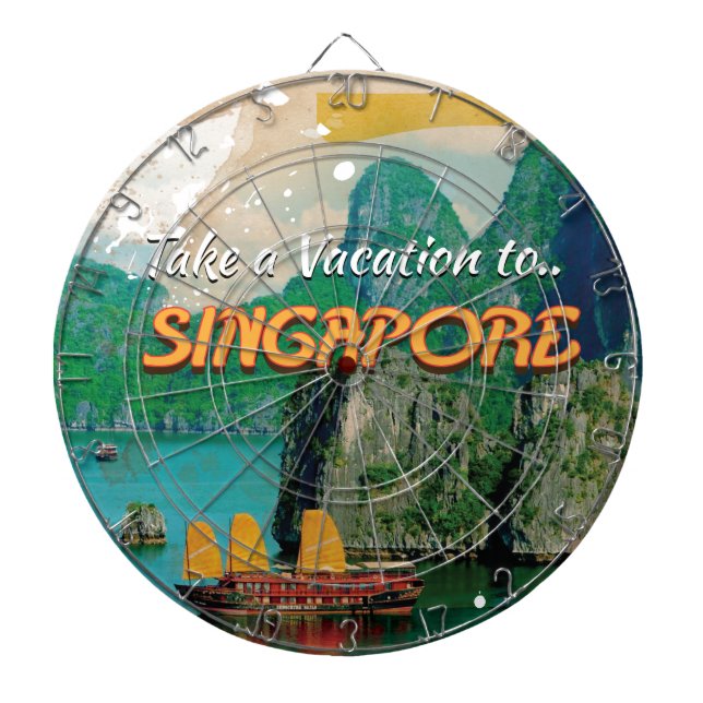 Vintages Singapore Vacation Poster. Dartscheibe (vorne)