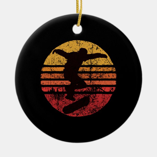 Vintages Skateboard Keramik Ornament (Vorne)