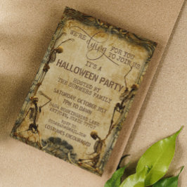 Vintages Skelett für Ihr Halloween-Party Einladung