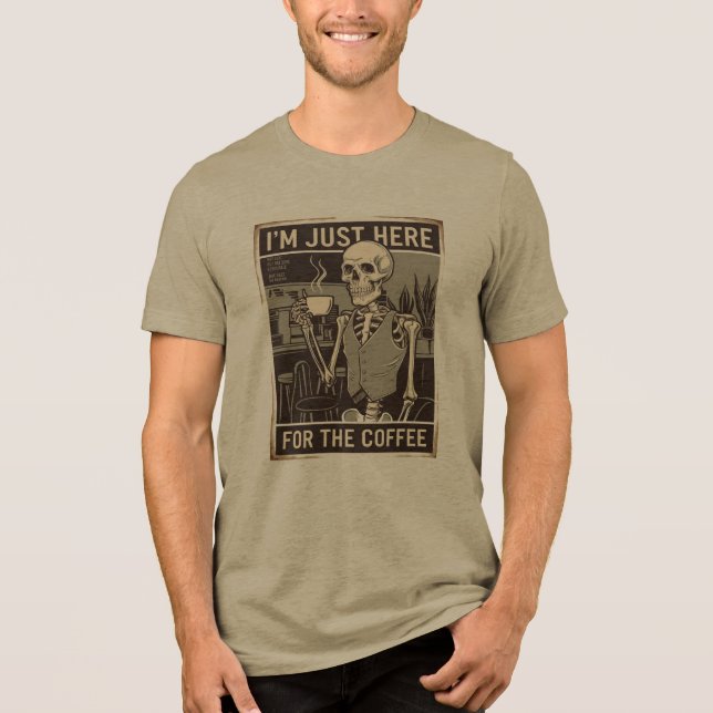 Vintages Skelett Shirt Kaffee Lover T-Shirt (Vorderseite)