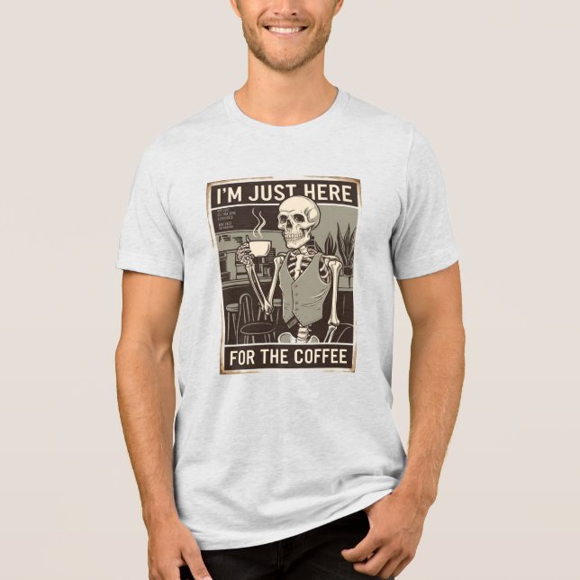 Vintages Skelett Shirt Kaffee Lover T-Shirt (Vorderseite)