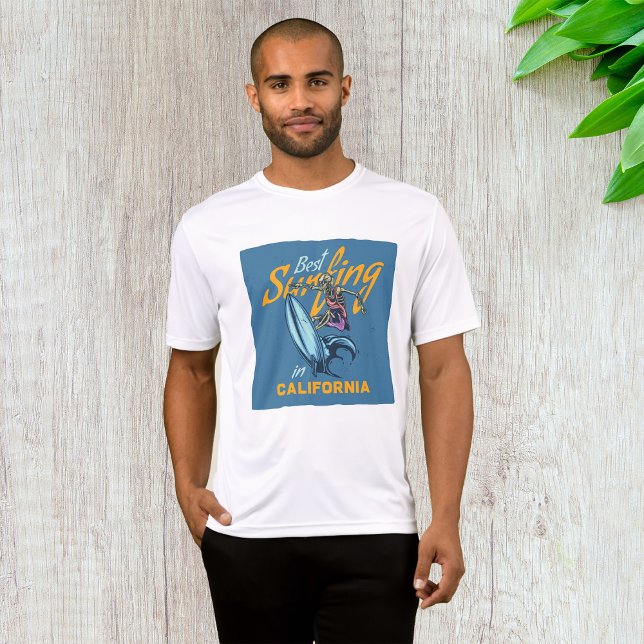Vintages Skelett Surfen California Beach T-Shirt (Von Creator hochgeladen)