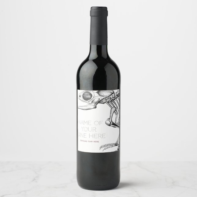 Vintages Skelett Weinetikett (Vorderseite)